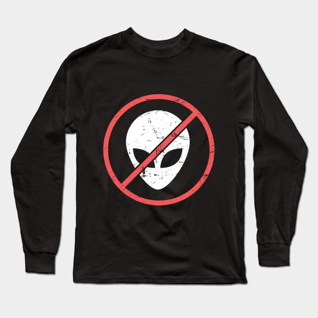 Anti Alien & UFO Design Long Sleeve T-Shirt by MeatMan